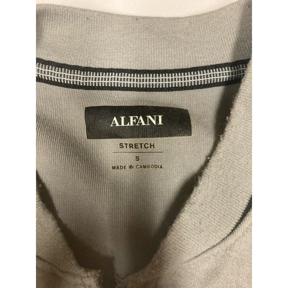 Alfani Men's Stretch Knit Colorblock 1/4 Zip Mock Neck Sweater Gray/Black S